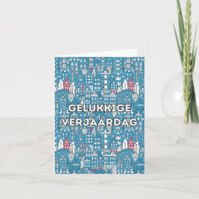 Carte Verjaardag Gelukkige, joyeux anniversaire néerland (Devant)
