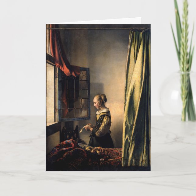 Carte Vermeer - Fille lisant une lettre à une fenêtre ou (Devant)