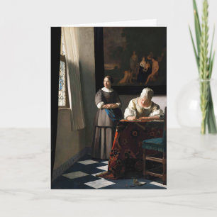 Carte Vermeer - Lady Écrire une lettre avec sa bonne