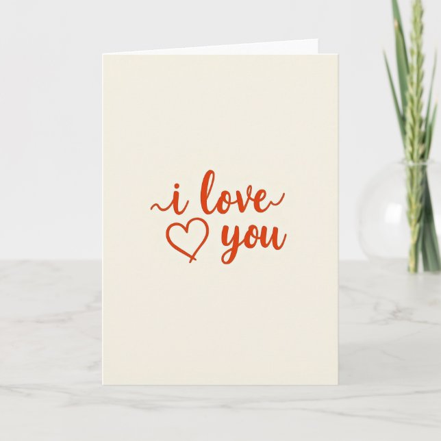 Carte Vermillon Je T'Aime (Devant)