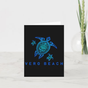 Carte Vero Beach Floride Mer Blue Tribal Turtle