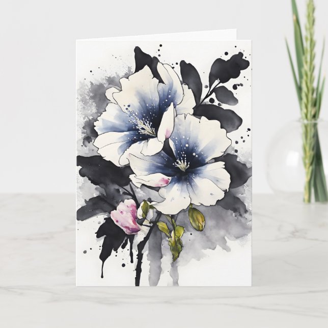 Carte Veronica - Watercolor flowers (Devant)