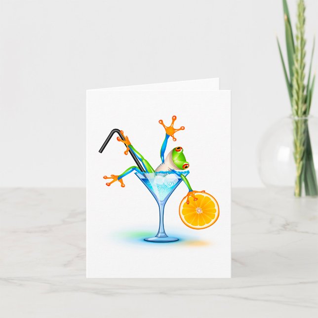 Carte Verre à cocktail Grenouille d'Arbre Coloré (Créateur téléchargé)
