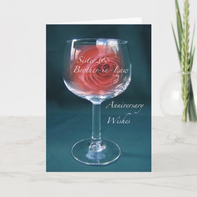 Carte Verre à vin de l'anniversaire de mariage de la sœu (Devant)