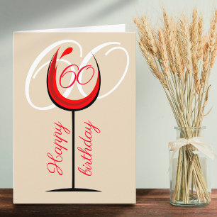 Carte Verre à vin rouge moderne 60e anniversaire