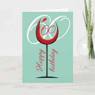 Carte Verre à vin rouge Rustique Moderne 60e Anniversair