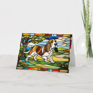 Carte Verre Cathédrale de Basset Hound Mignon