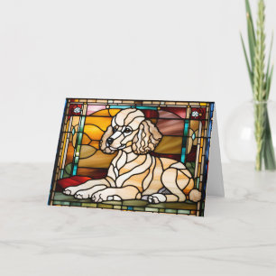 Carte Verre coloré Caniche Mignon
