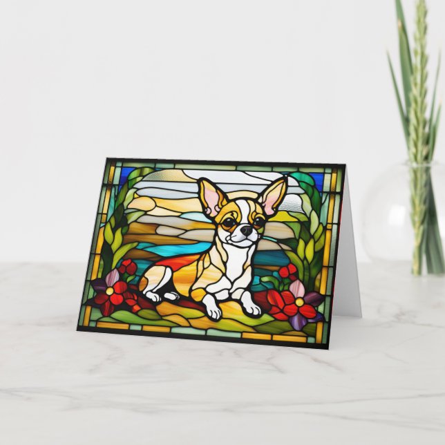 Carte Verre coloré de Chihuahua mignon (Devant)