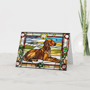 Carte Verre coloré Setter Irlandais mignon