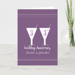 Carte Verre de cocktail du 33e mariage de violet