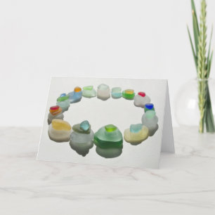 Carte Verre de mer, verre de plage, couleurs rares, blan