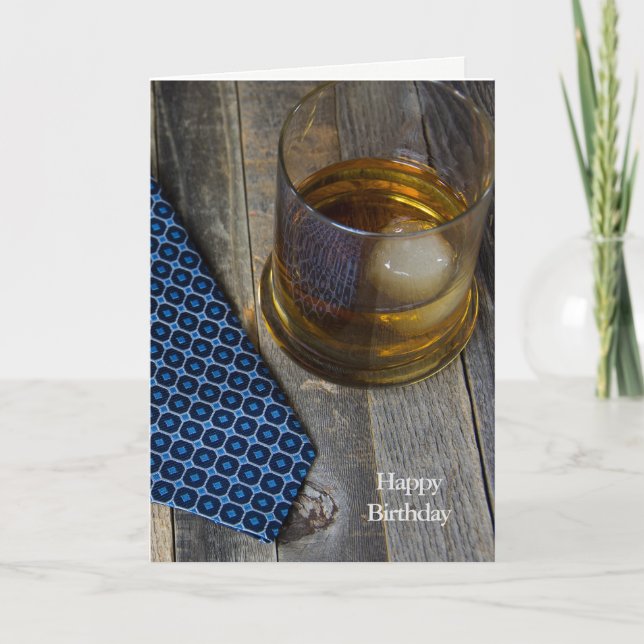 Carte verre de whisky pour l'anniversaire (Devant)