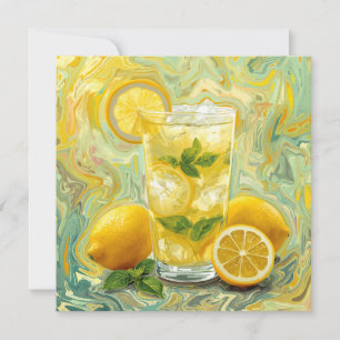 Carte Verre frais de limonade et citrons Art abstrait