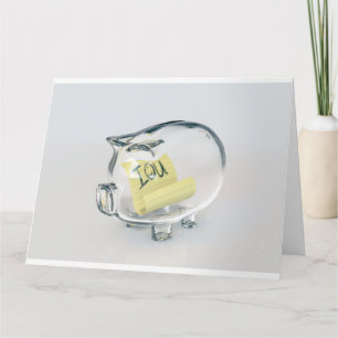 Carte Verre Piggy Bank IOU