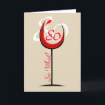 Carte Verre rouge positif 80 so what / 80th Birthday<br><div class="desc">Carte de voeux de 80e anniversaire motivationnelle et drôle. Le design a un verre de vin rouge abstrait avec un numéro 80 dedans et sur l'arrière - plan est le numéro en blanc. Texte 80 Donc ce qui est positif et drôle, et est parfait pour une personne avec un sens...</div>