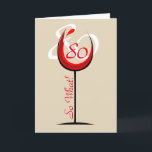 Carte Verre rouge positif 80 so what / 80th Birthday<br><div class="desc">Carte de voeux de 80e anniversaire motivationnelle et drôle. Le design a un verre de vin rouge abstrait avec un numéro 80 dedans et sur l'arrière - plan est le numéro en blanc. Texte 80 Donc ce qui est positif et drôle, et est parfait pour une personne avec un sens...</div>