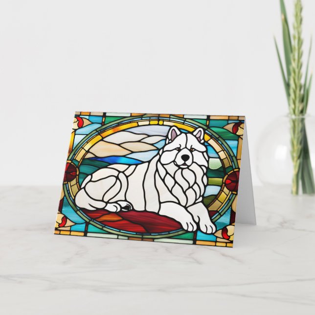 Carte Verre Samoyède Mignon (Devant)