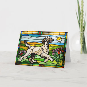 Carte Verre teinté de Lévrier Afghan Mignon