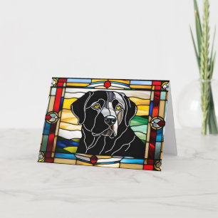 Carte Verre teinté Labrador noir mignon