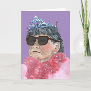 Carte verres pourpres de princesse d'anniversaire