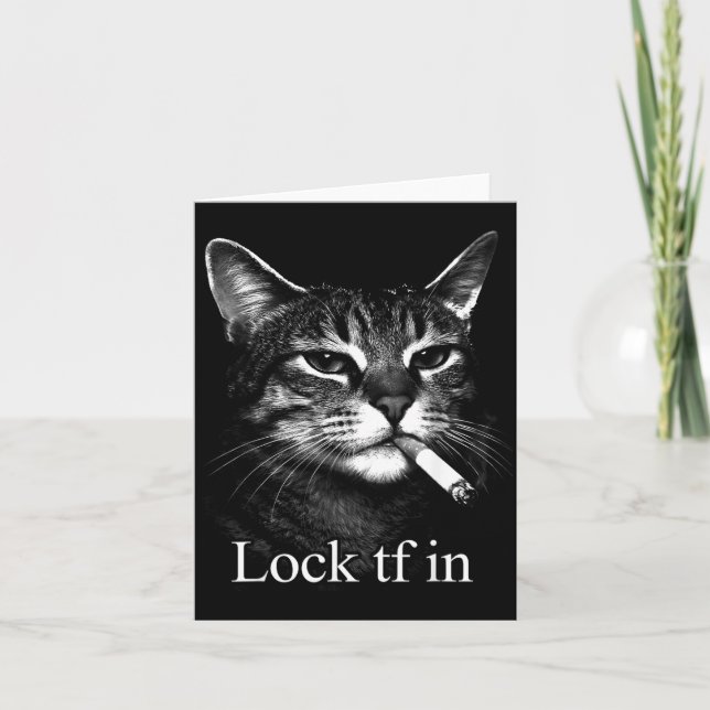 Carte Verrouillage de chat Tf drôle (Devant)