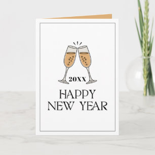 Carte Verrres à Champagne Personnalisés Bonne Année Verr