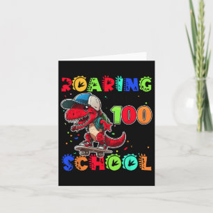 Carte Vers 100 Jours De L'École Dino T-rex Skatebo