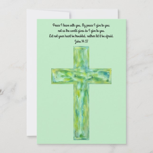 Carte Verse Rustique Watercolor Cross Peace Bible (Devant)