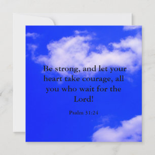 Carte Verset biblique de courage fort Ciel bleu Nuages b