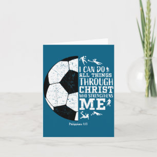 Carte Verset biblique de foi de football chrétien