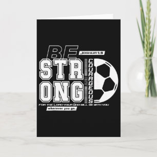 Carte Verset biblique de football chrétien Foi forte cou