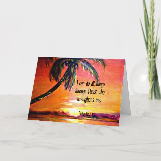 Carte verset biblique, Philippiens 4:13, (Devant)