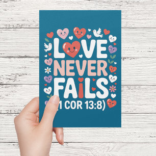 Carte Verset de la Bible chrétienne « L'amour ne manque