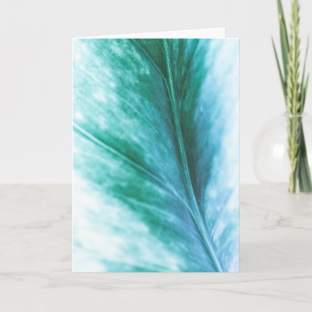 Carte Vert clair turquoise Feuille design floral (Devant)