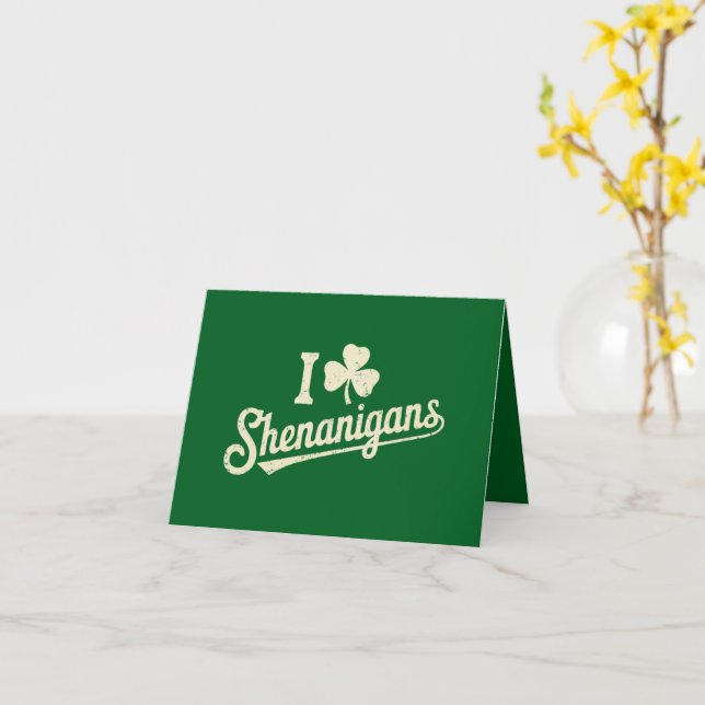 Carte Vert Drôle Irlandais Patty's Trèfle Saint Patrick  (Fleur jaune)