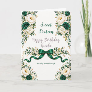 Carte Vert émeraude Sweet Sixteen