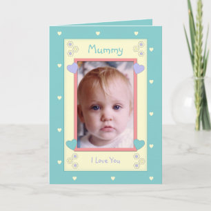 Carte Vert et jaune avec anniversaire photo