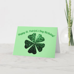 Carte Vert foncé pétille Shamrock St patrick Anniversair