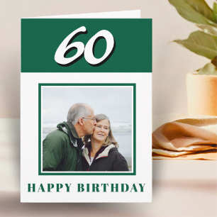 Carte Vert Personnalisé Photo Personnalisée 60ème Annive