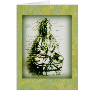 Carte verte antique de Kwan Yin