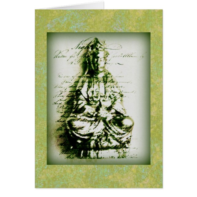 Carte verte antique de Kwan Yin (Devant)
