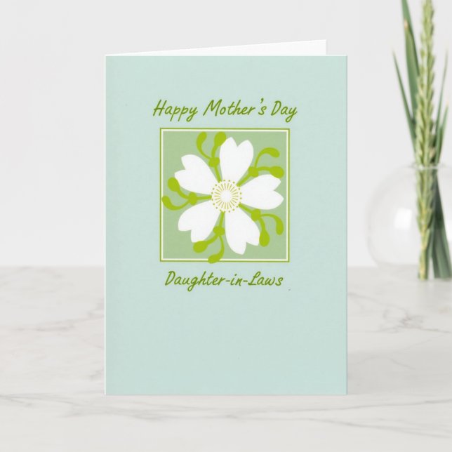 Carte verte de la fête des mères en fleurs (Devant)