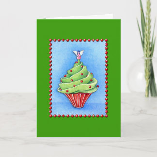 Carte verte de Noël Cupcake