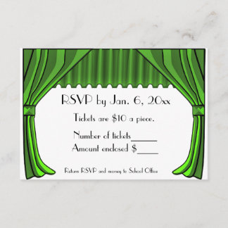 Carte verte des rideaux RSVP en théâtre