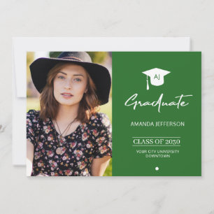 Carte verte faire-part de remise des diplômes