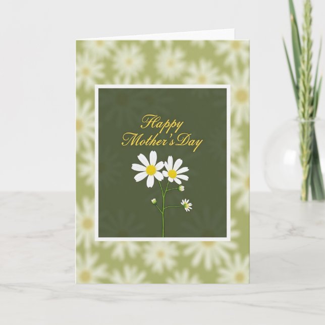 Carte verte florale flou (Devant)