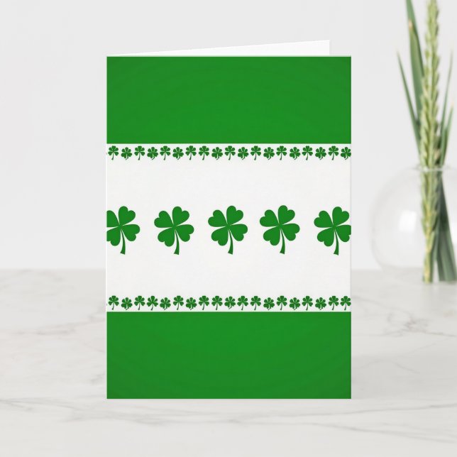 Carte Verte Irlandaise Chanceuse Shamrocks (Devant)
