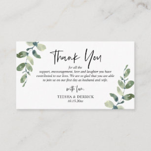 Carte verte moderne Mariage Merci fermé