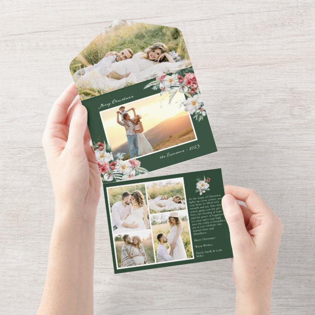 Carte verte Noël tout en un (Déchirure)